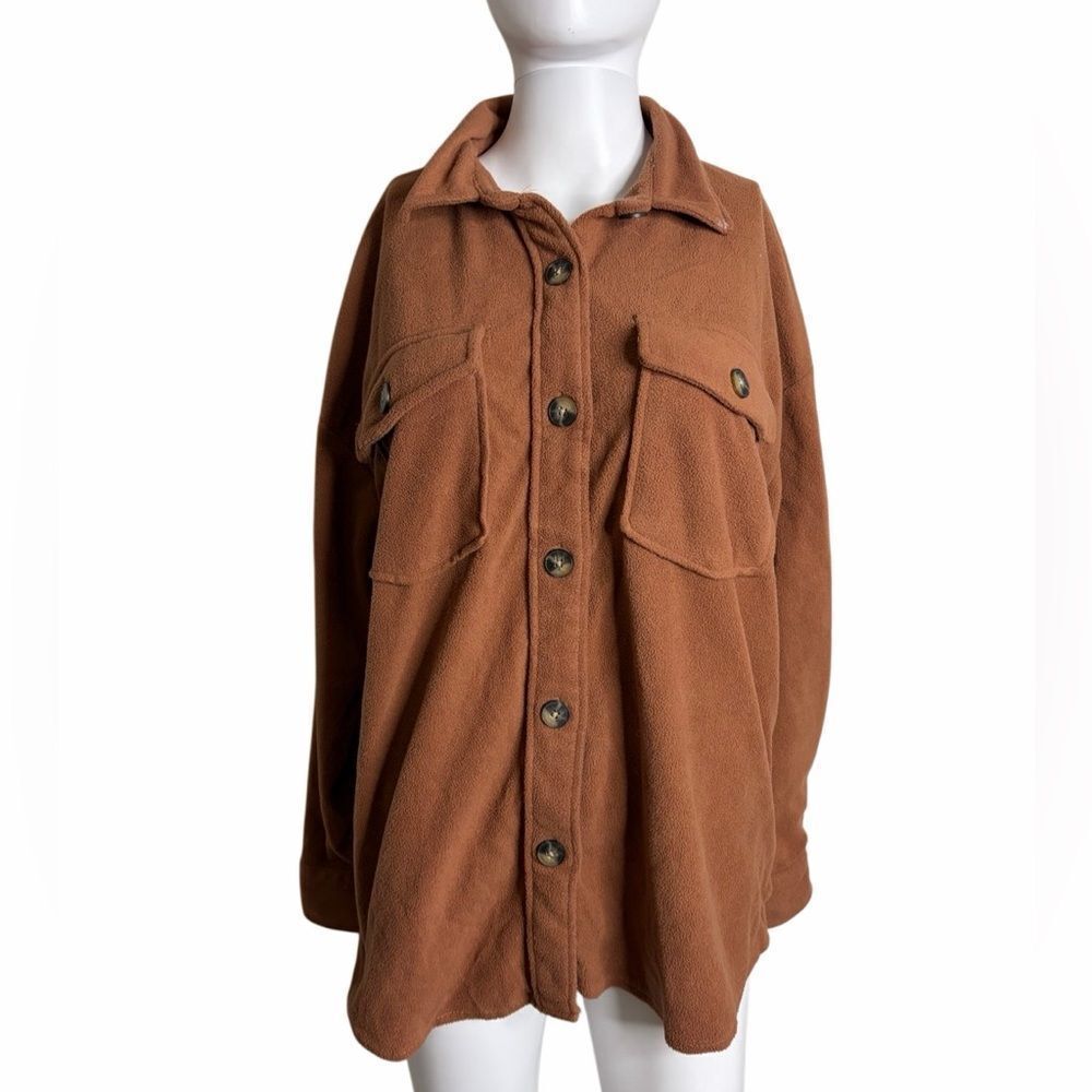 Forever 21 Soft Button down Shacket Brown Size Medium